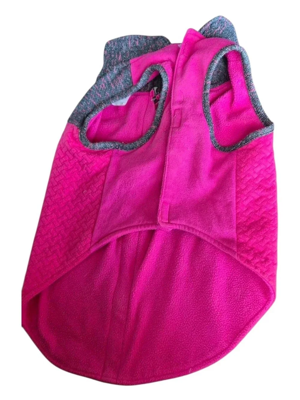 Bright Pink Textured Zipper Vest For Medium/Lg Dog